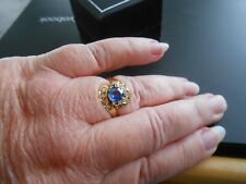 14ct Ladies Blue Ceylon Sapphire/Diamond cluster Ring..beautiful