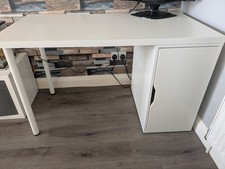 IKEA WHITE DESK WITH CUPBOARD