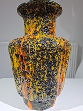 Kreutz Keramik Xl West German Fat Lava Vase Vivid Colours