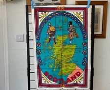 Vintage Scotland Tea Towel Map