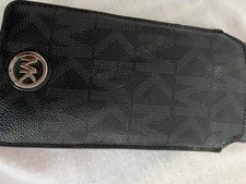 Michael Kors Black Leather Folio Phone Case