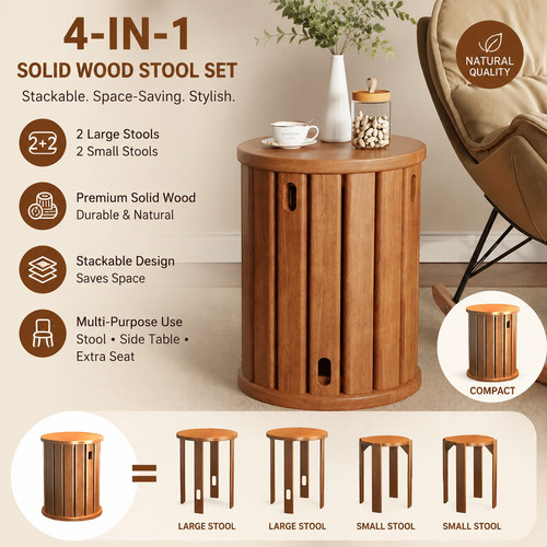 Stackable stools set 4 - stackable,