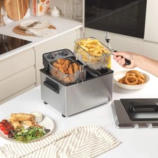 Salter Deep Fat Fryer 5L Capacity with Large Small Cooking Baskets 3000W