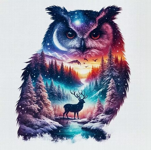 Wilderness owl printed cross - wilderness,
