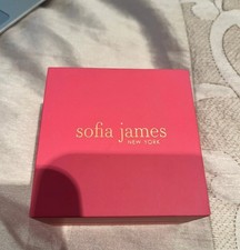 Sofia James New York Silver Plated Austrian Crystal Hoop Earrings