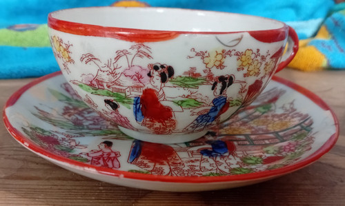 Vintage geisha tea cup - vintage, &