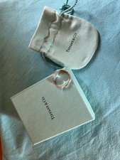 tiffany co Sterling Silver paloma picasso Groove Diamond Ring Size X