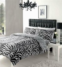 Zebra print duvet sets black &