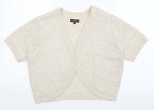 Matalan Womens Gold V-Neck Acrylic Blend Cardigan Size 14