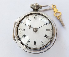 1769 SILVER PAIR CASED VERGE FUSEE POCKET WATCH ROBERT DALE LONDON WORKING