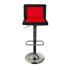 Breakfast Bar Stools, Gas Lift Kitchen Stool, Red & Black Swivel Bar Stools