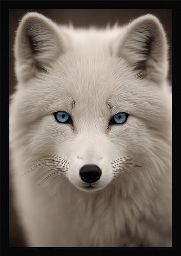 Moody arctic fox framed - moody,