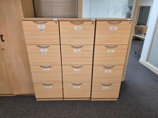 Used 4 Drawer Wood Filing Cabinet. ? FAST UK DELIVERY ?