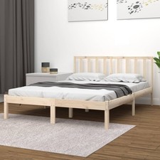 Brown Solid Pine Bed Frame 4FT