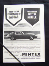 JAGUAR E TYPE 2+2 MINTEX MINTES BRAKE CLUTCH PADS 1966 ORIGINAL VINTAGE ADVERT