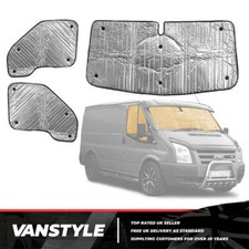 FITS FORD TRANSIT MK7 07>13 VAN INTERNAL THERMAL WINDOW BLINDS FRONT SET 3 PIECE