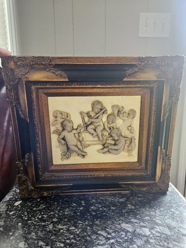 Vintage cherub bas relief - bas, wall