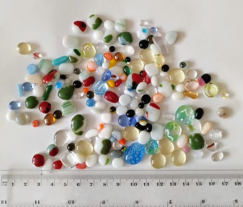 Fused glass cabouchons 100g - fused,