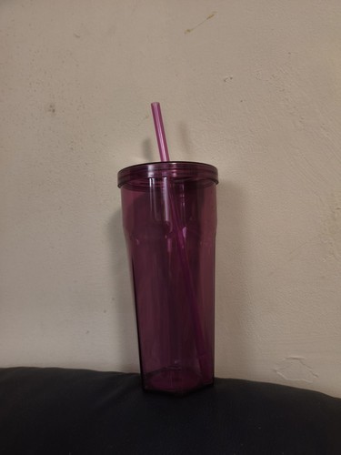 Purple plastic tumbler - plastic,
