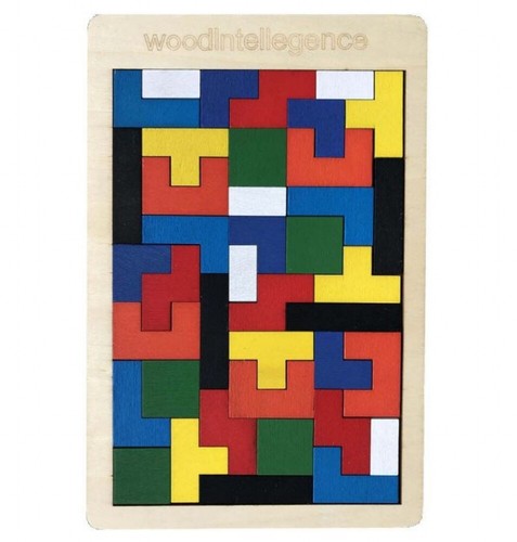 Wooden puzzle colourful - wooden, logic