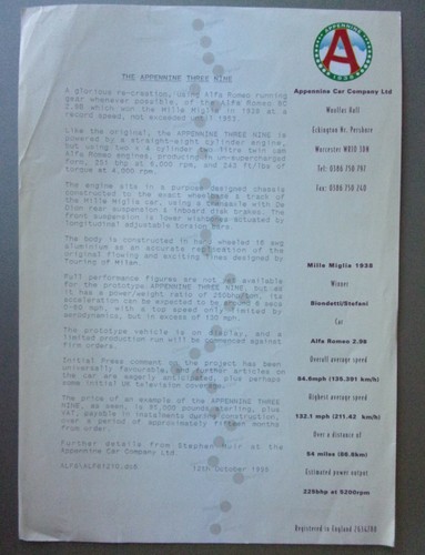 Appennine three nine 1995 - nine,