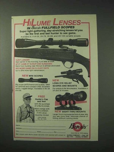 1978 burris scopes hilume - burris, ad