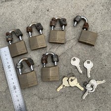 Master Lock Solid Brass 40mm Padlock 4-Pin Keyed Alike X 6 With Anti Cutting