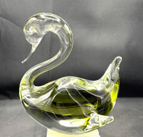Hand blown art glass - hand, swan