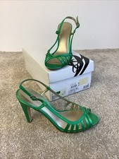 Nine West Green Open Toe Sling Back Heel Shoes Size UK 6 (Boxed)