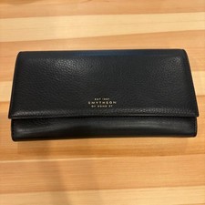 Smythson Black Leather Long