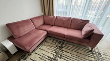 Velvet Corner Right Hand Facing Sofa