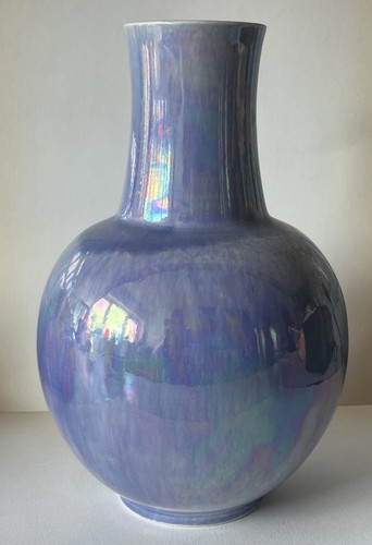 Pale blue ruskin pottery vase - blue,