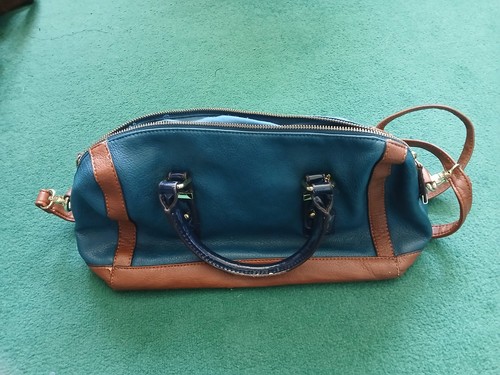 Clarks handbag blue and tan - handbag,