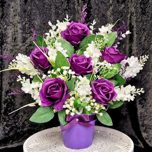 Elegant purple artificial rose - purple,