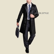 Mens Leather Trench Coat