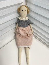 Vintage Style Weighted Rag Doll Angel Cotton Linen Handmade