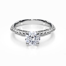 Round Exclusive 14k White Gold
