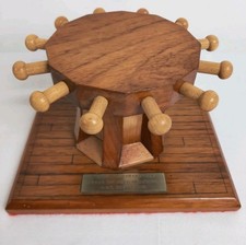 Rare Vintage HMS Scylla F71 1976 Wooden Capstan – Royal Navy Presentation Piece