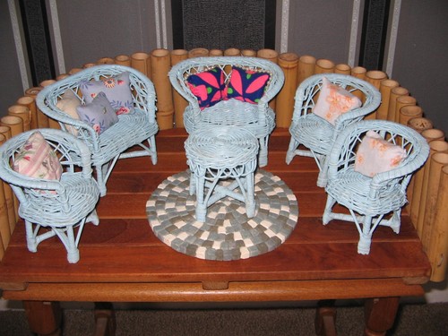 Barbie dolls wicker set with - set,