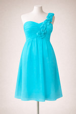 One Shoulder Chiffon Dress