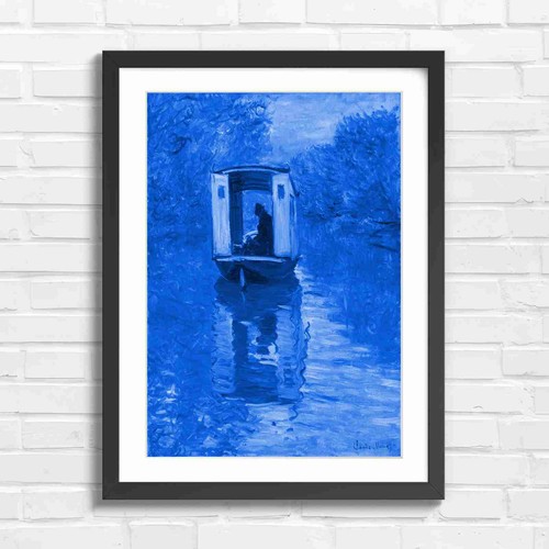 Impressionist barge river - impressionist,