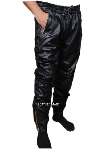 New men black leather pure - men's,