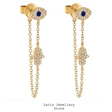14K Gold Plated Evil Eye Hamsa