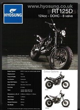 Hyosung RT125D & RT125D SM/E c2009 UK Market Single Sheet Sales Brochure