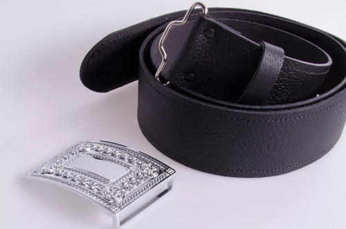 Scottish black leather - scottish, belt