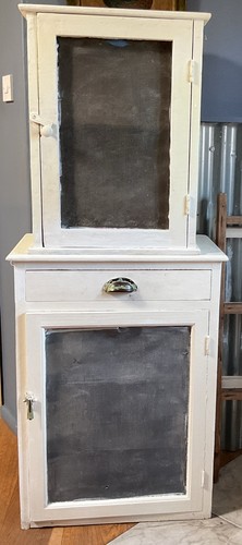 Two vintage pine meat safes - pine,