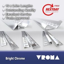 10 X Tile Trim Bright Chrome