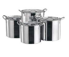 4Pc Stainless Steel Stockpot