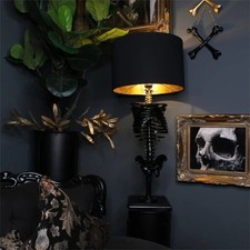 Skeleton Shape Table Lamp Vintage Bedroom Gothic Reading Decor USB Powered UK