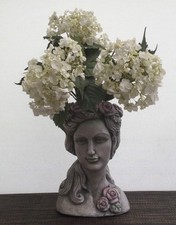 RUSTIC POTTERY LADY FLOWER VASE / PLANTER